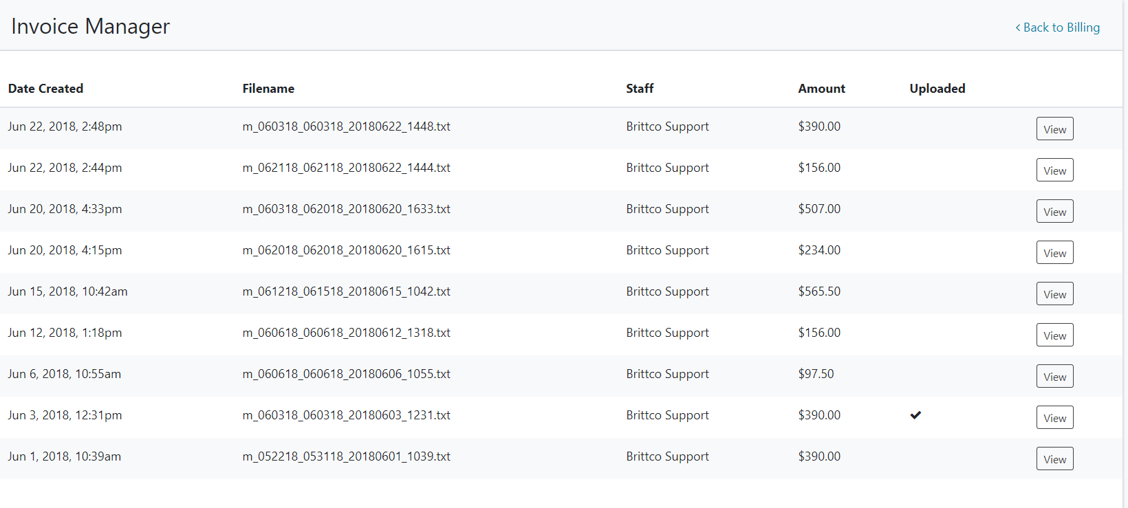 Billing – Brittco Software Help & Learning